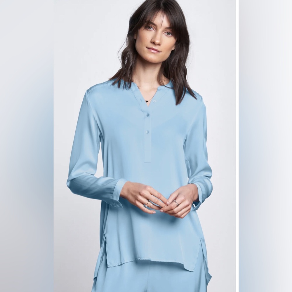 NWT Nouvelle Silk95Five Montenegro Tunic in Aero Blue - Size S